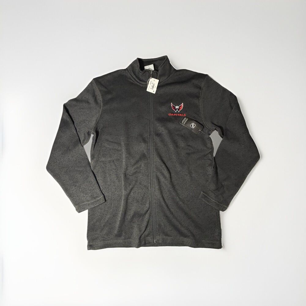 NWT Washington Capitals NHL Full Zip Jacket Mens M Gray Hockey Embroidered Logo